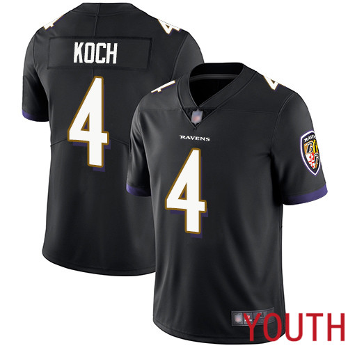Baltimore Ravens Limited Black Youth Sam Koch Alternate Jersey NFL Football #4 Vapor Untouchable
